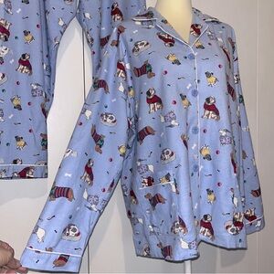 Global 100% Cotton Flannel 2pc Pajama Set • Dogs in Christmas Sweaters Print